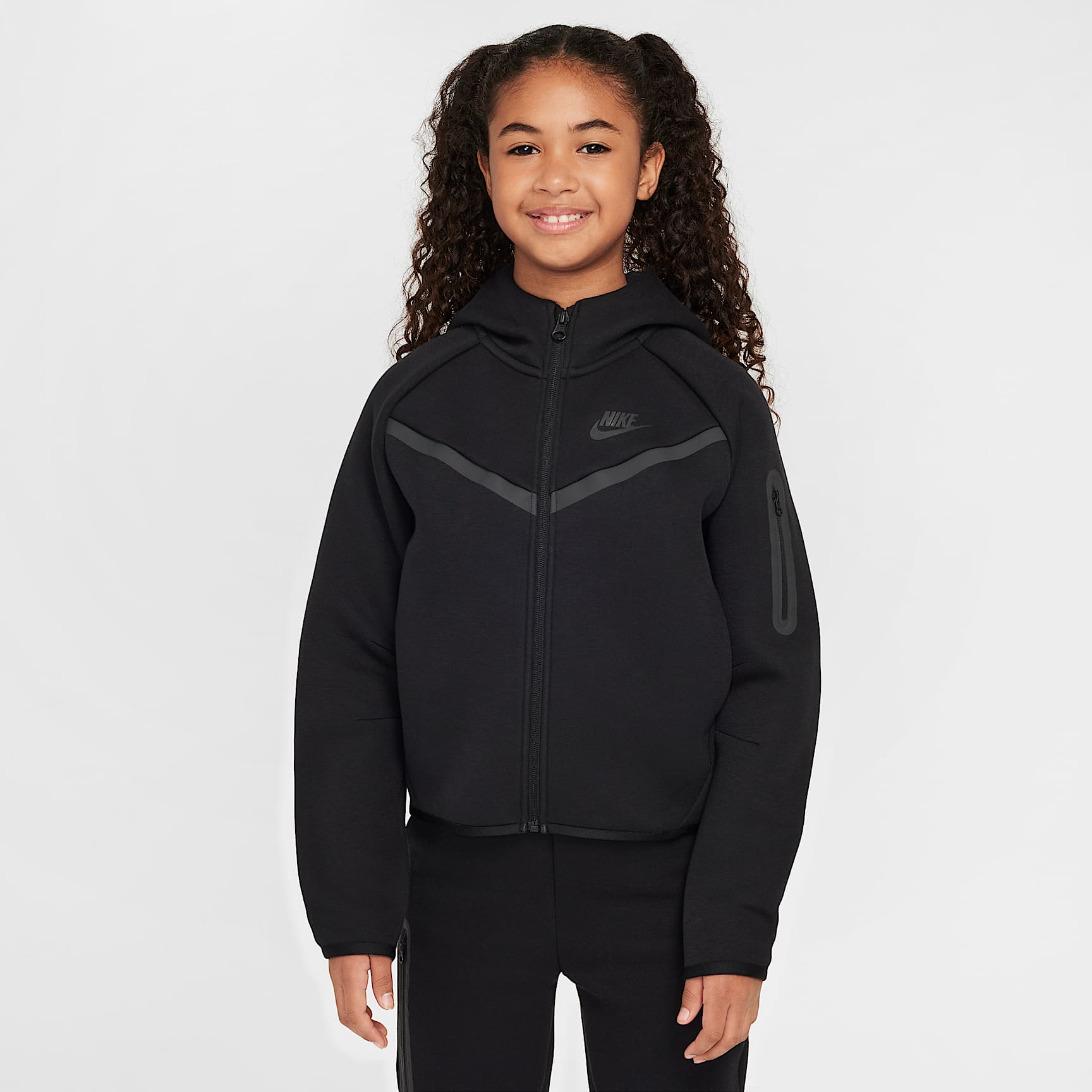 Nike Sportswear Tech Fleece Girls' Full-Zip Hoodie. Nike CA